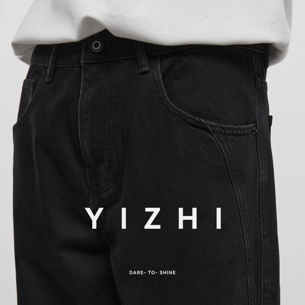 Fashion High-end Black Straight Jeans