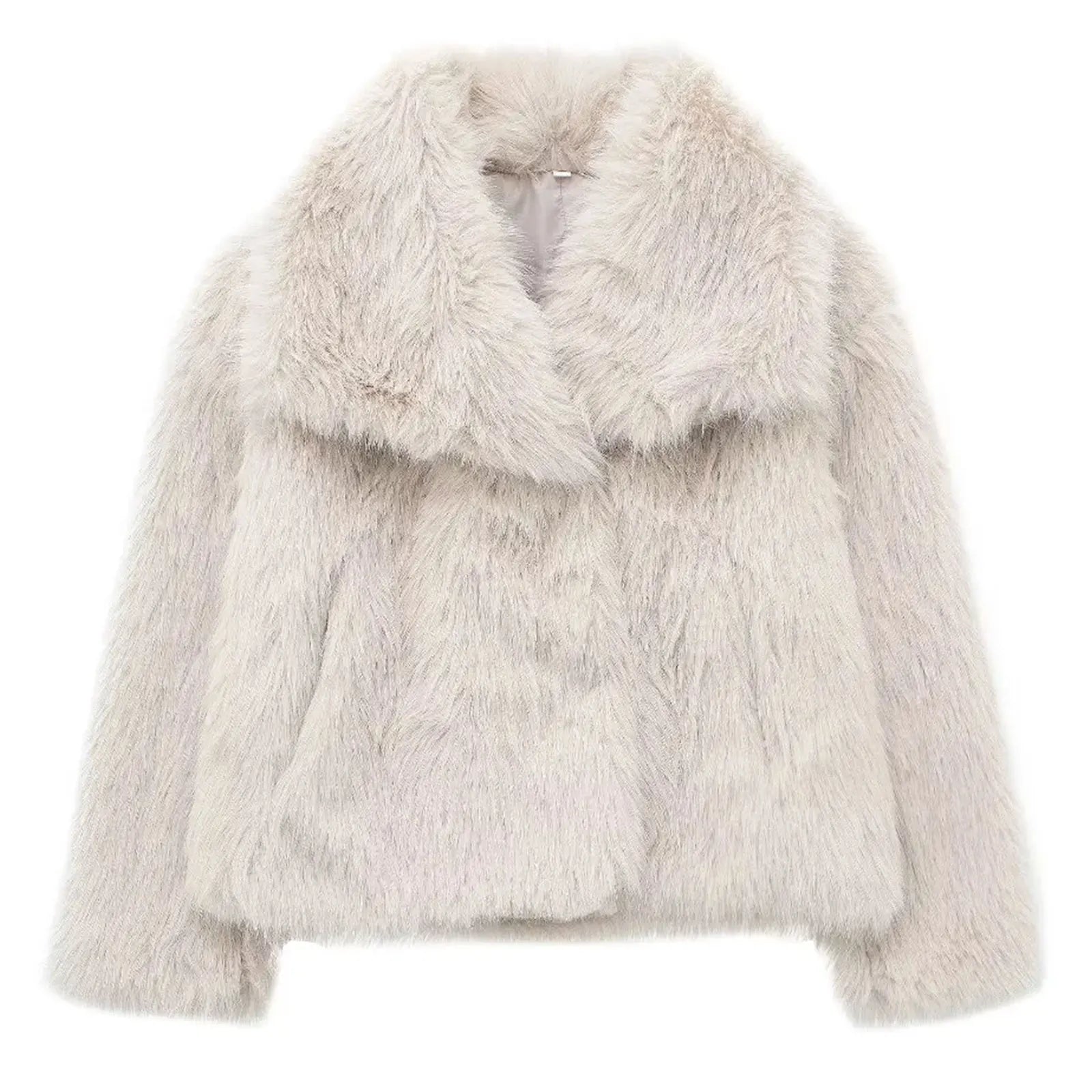 HH Women Elegant Faux Fur Coat Warm