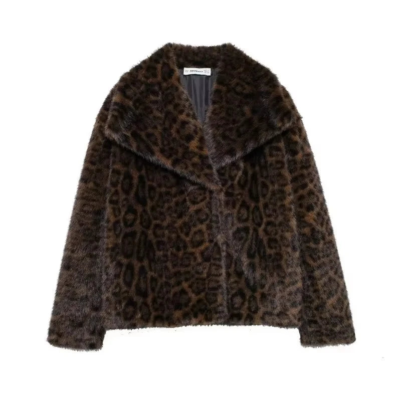 HH Women Elegant Faux Fur Coat Warm