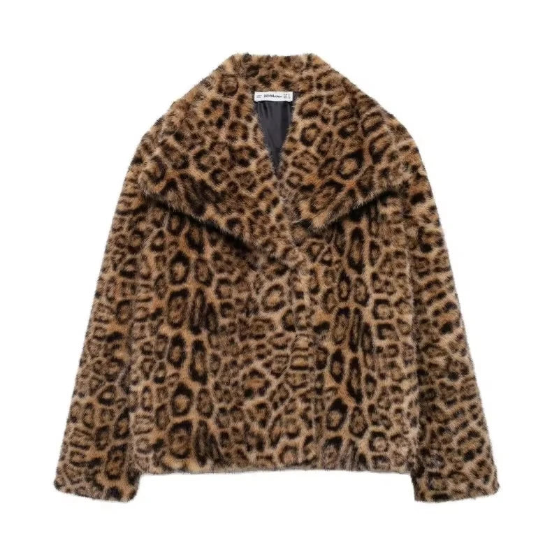 HH Women Elegant Faux Fur Coat Warm