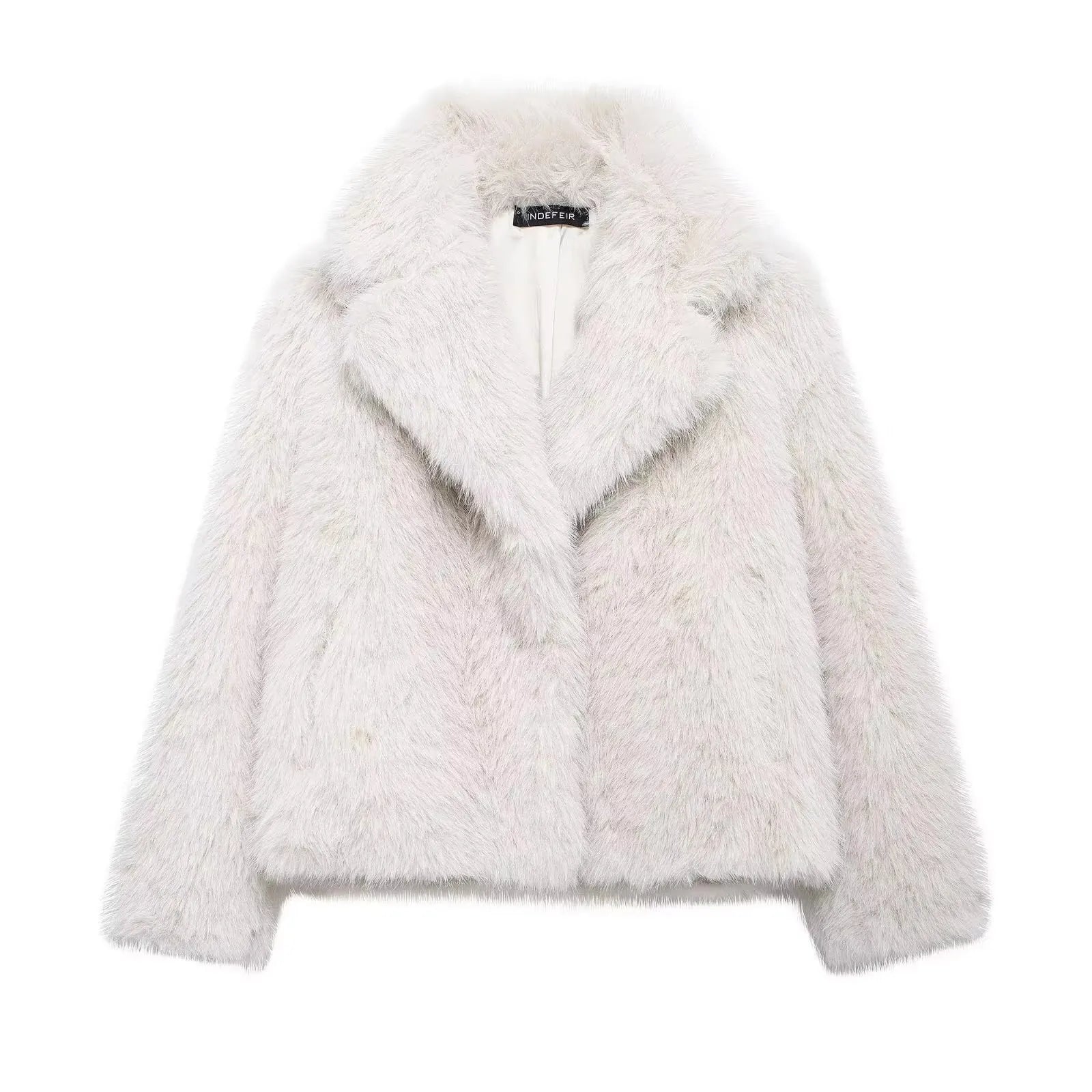 HH Women Elegant Faux Fur Coat Warm