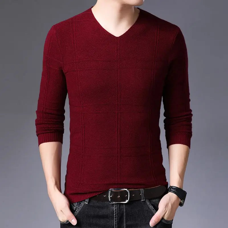 Autumn Winter New Men V-neck Pullover