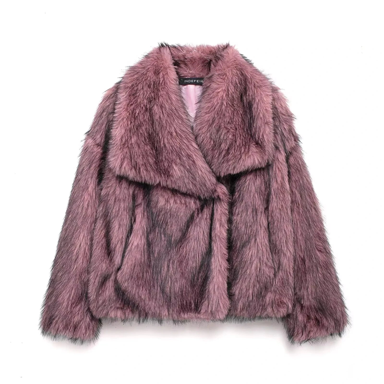HH Women Elegant Faux Fur Coat Warm
