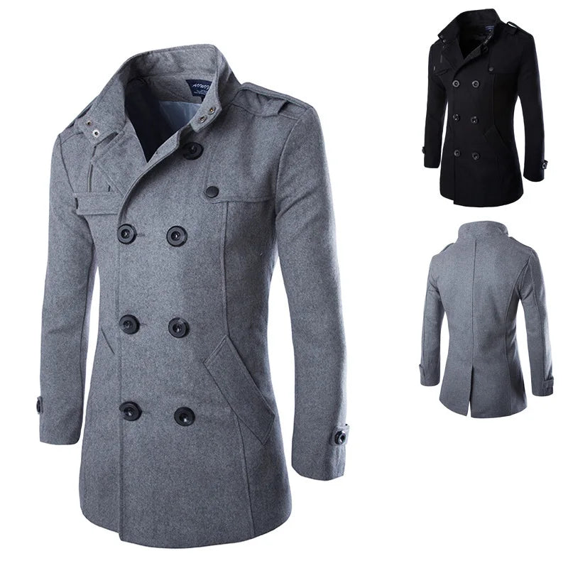 Mens Overcoat Trench Coats Winter Male