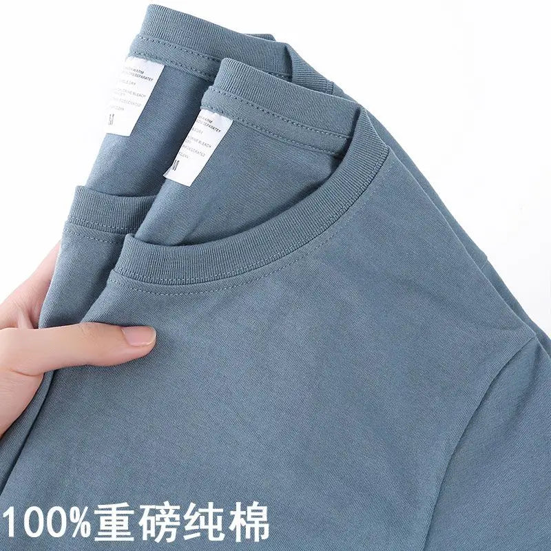 100% Cotton T-shirt Men Women Solid