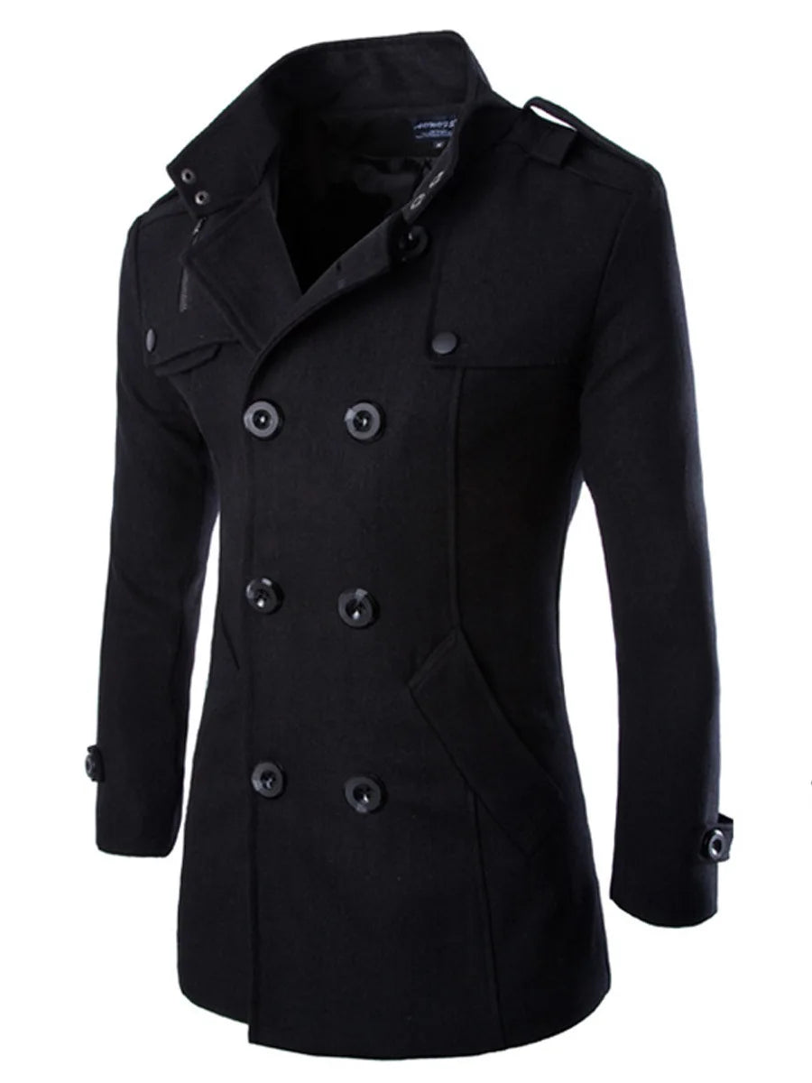 Mens Overcoat Trench Coats Winter Male