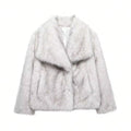 HH Women Elegant Faux Fur Coat Warm