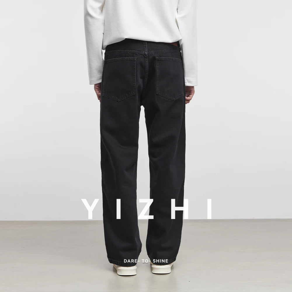 Fashion High-end Black Straight Jeans